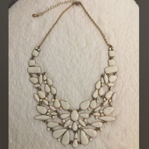 White & Gold Statement Necklace